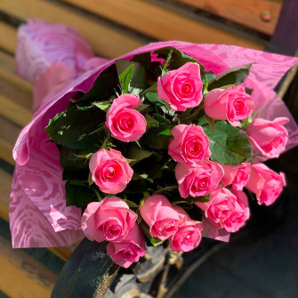 Букет из 15 розовых роз